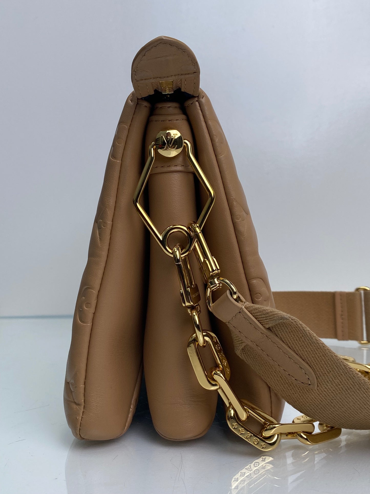 Louis Vuitton Beige Lambskin Coussin Bag PM GHW