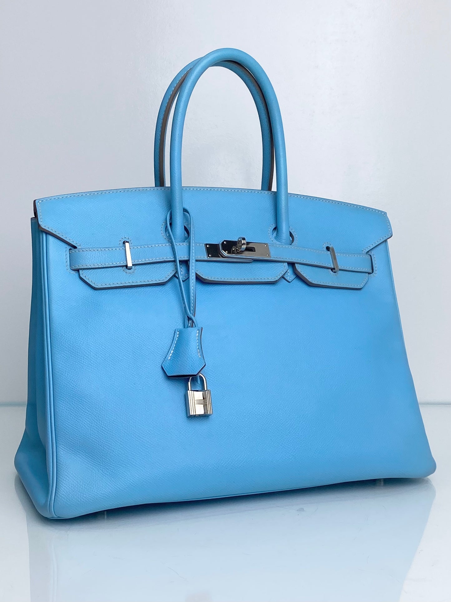 Hermes Birkin 35 Bleu Celeste / Mykonos Candy Epsom PHW #B