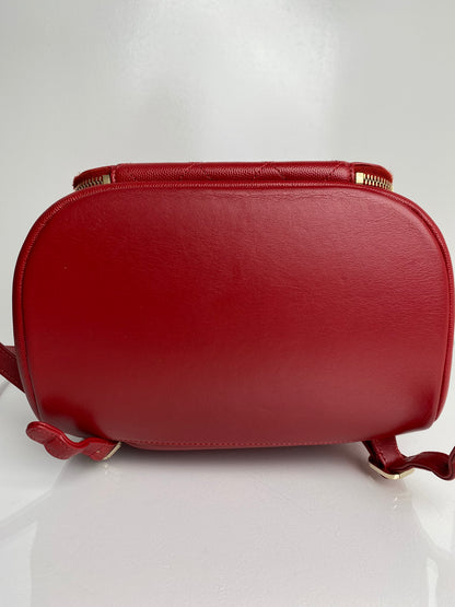 Chanel Business Affinity Red Caviar Quilted Backpack
