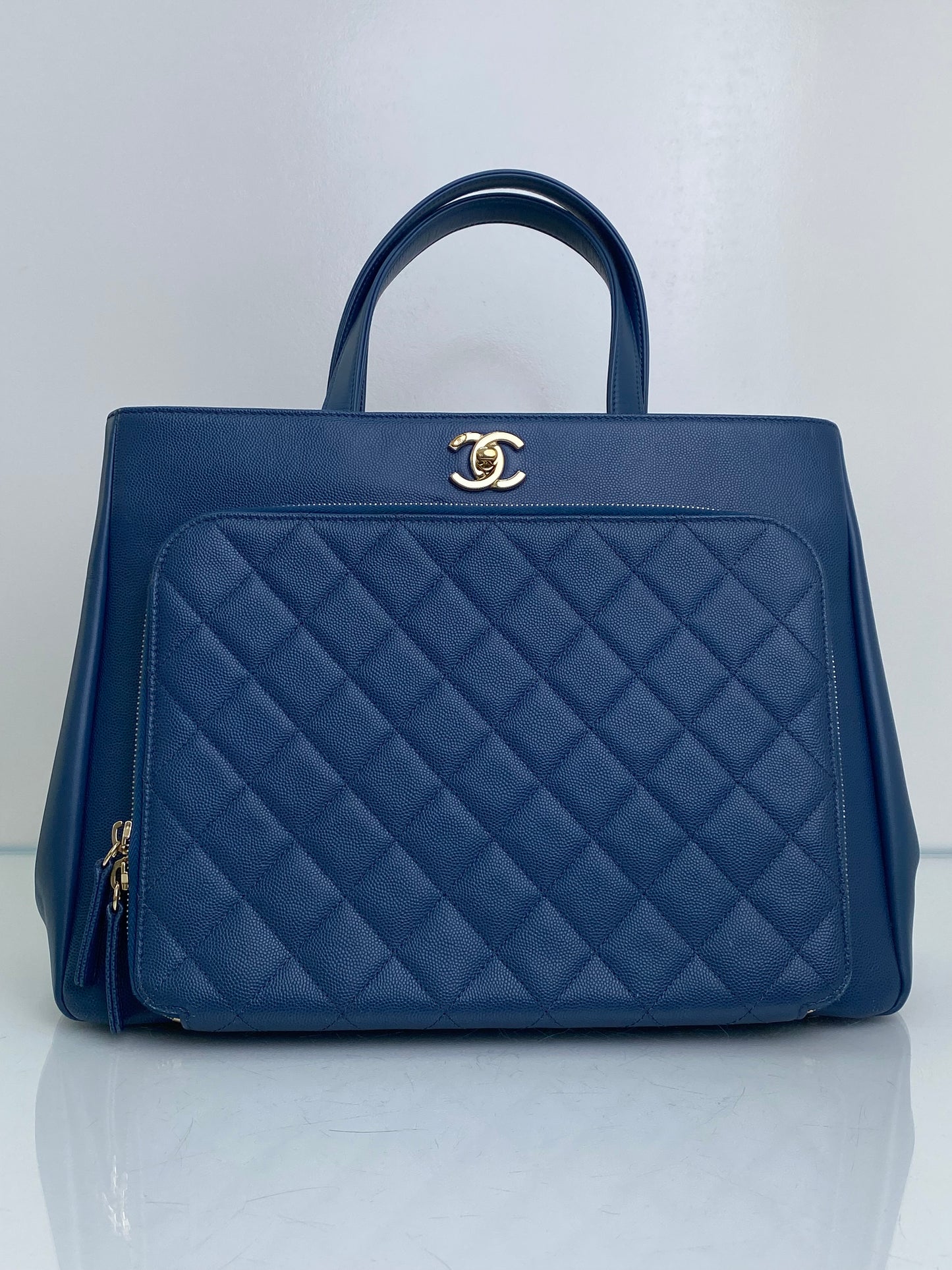 Chanel Blue Business Affinity Tote Bag GHW