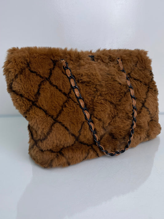 Chanel Rabbit Fur Shopping Tote BHW (As Is)