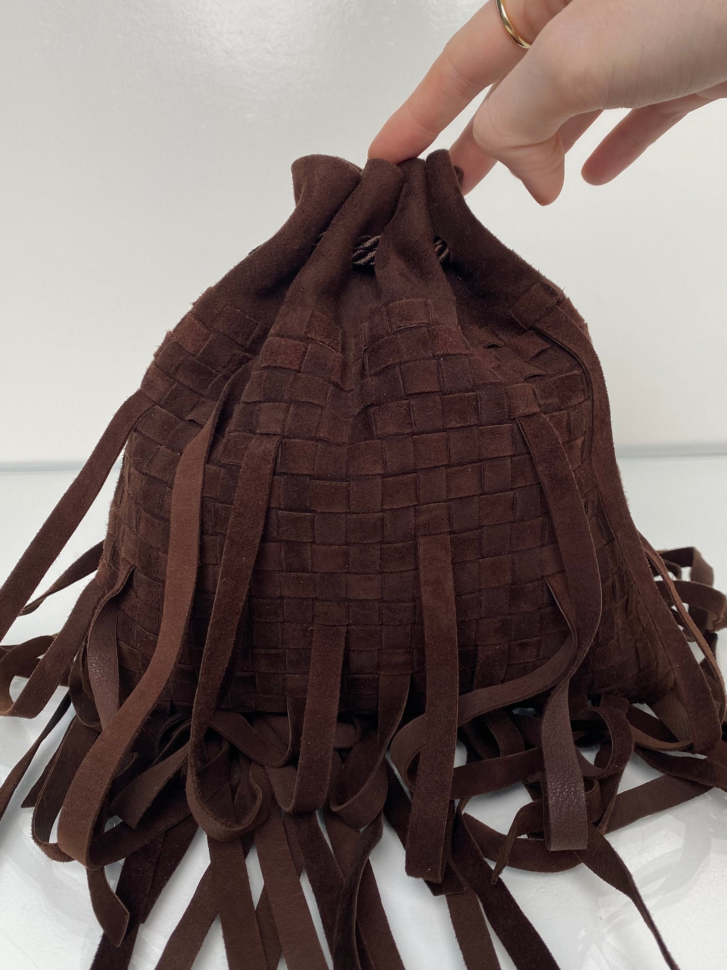 Bottega Veneta Brown Suede Fringe Bag