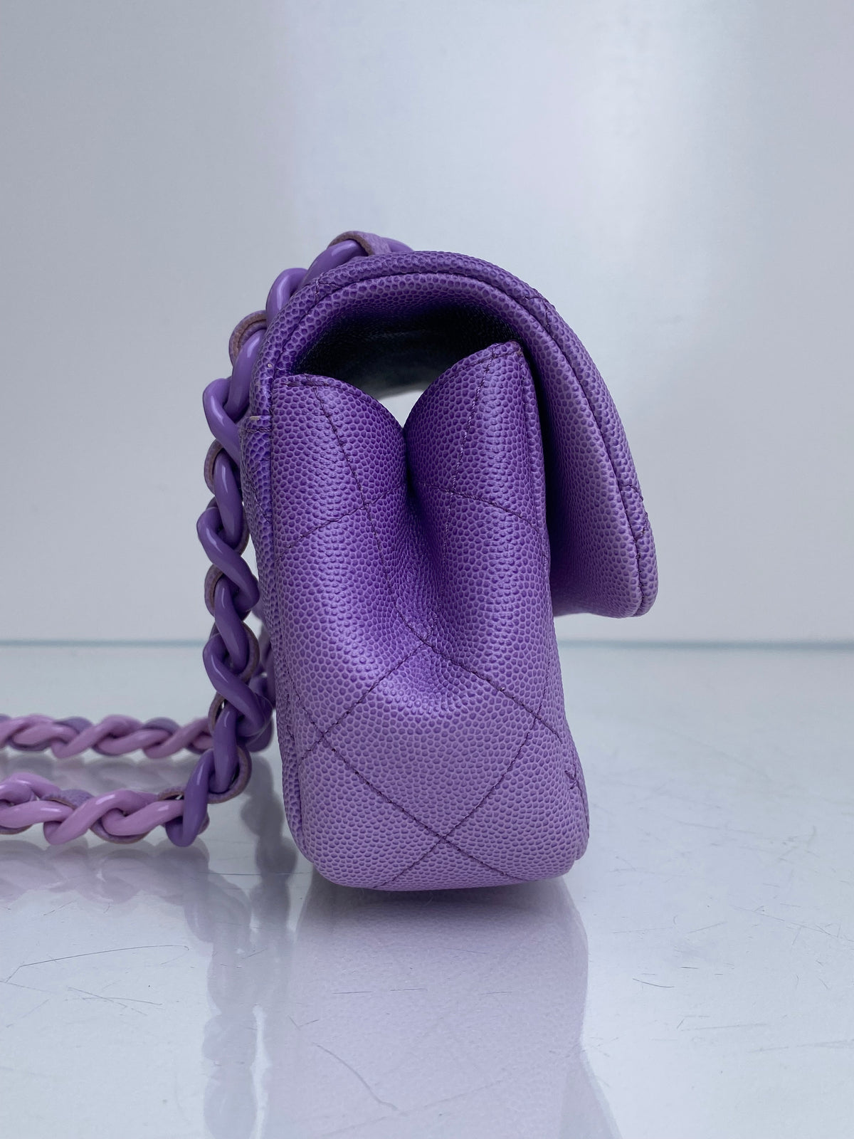 Chanel Mini Purple Ombre Flap Acrylic Chain Bag SHW