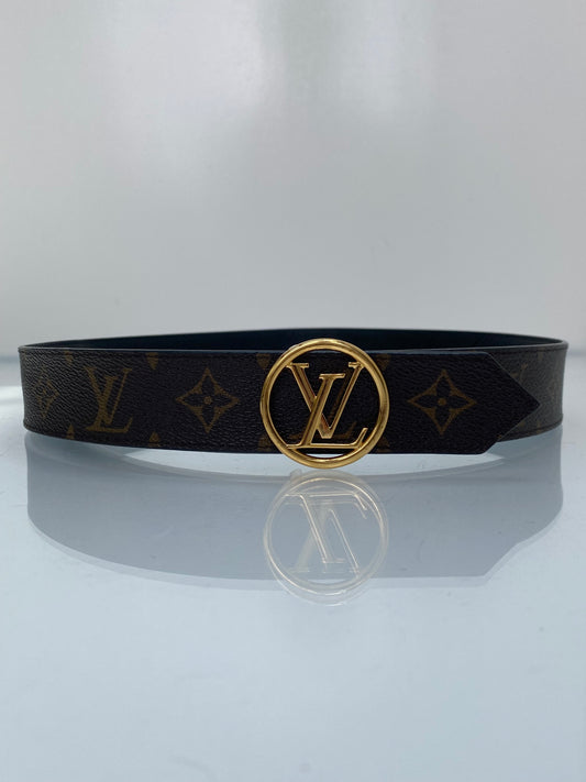 Louis Vuitton Monogram & Black Epi Belt, 85