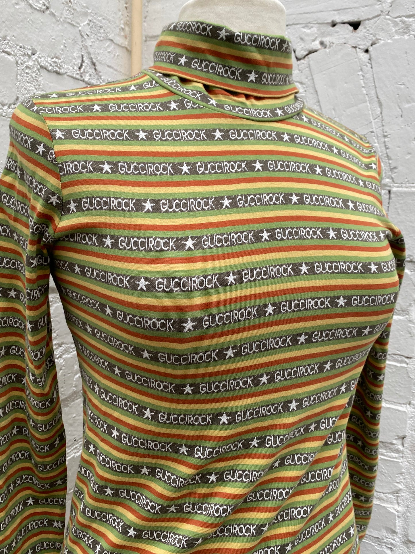 Gucci Kids “Rock” Multicolor Striped Turtleneck, 12Y