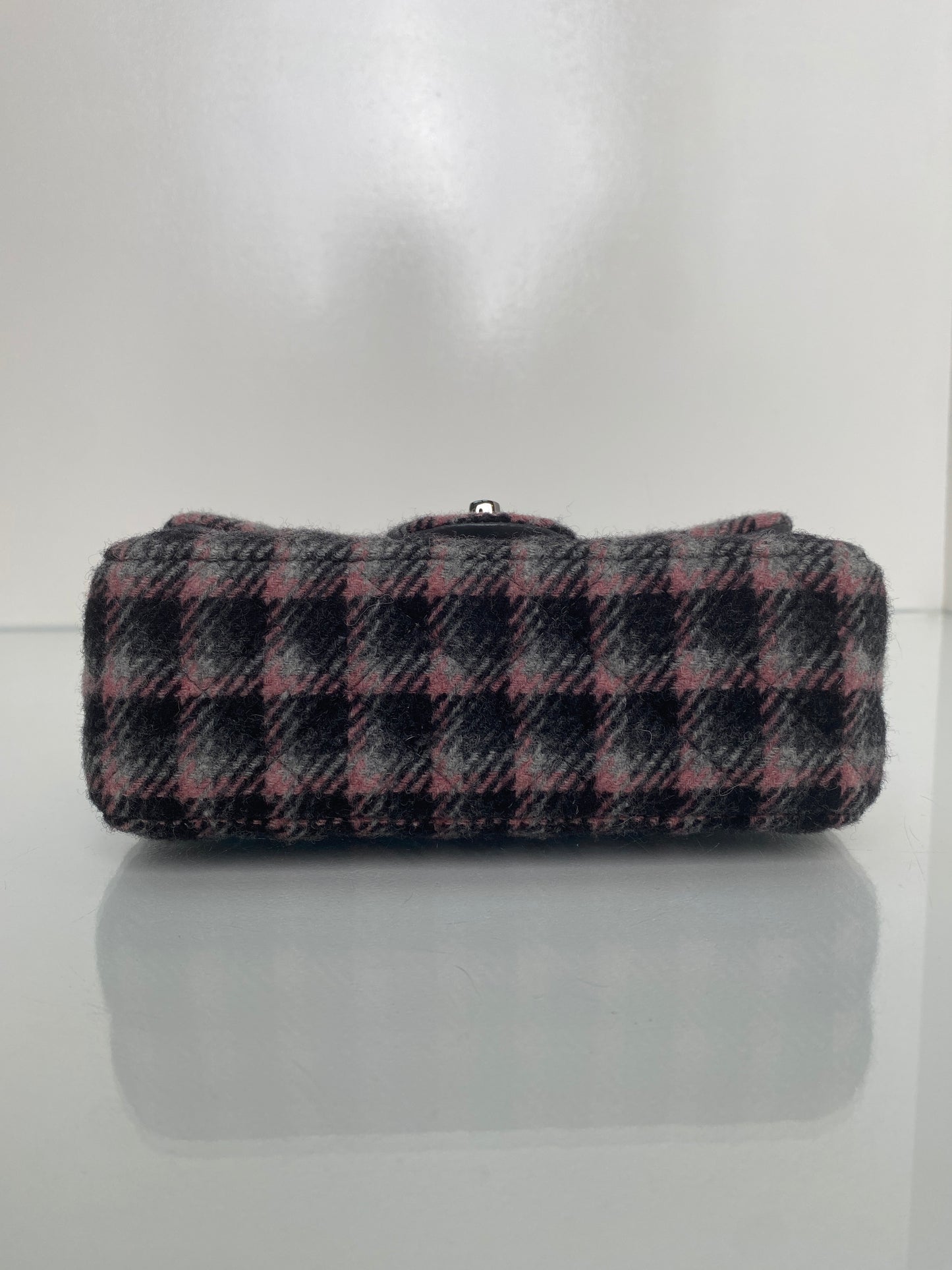 Chanel Classic Flap Small Pink/Black Wool SHW