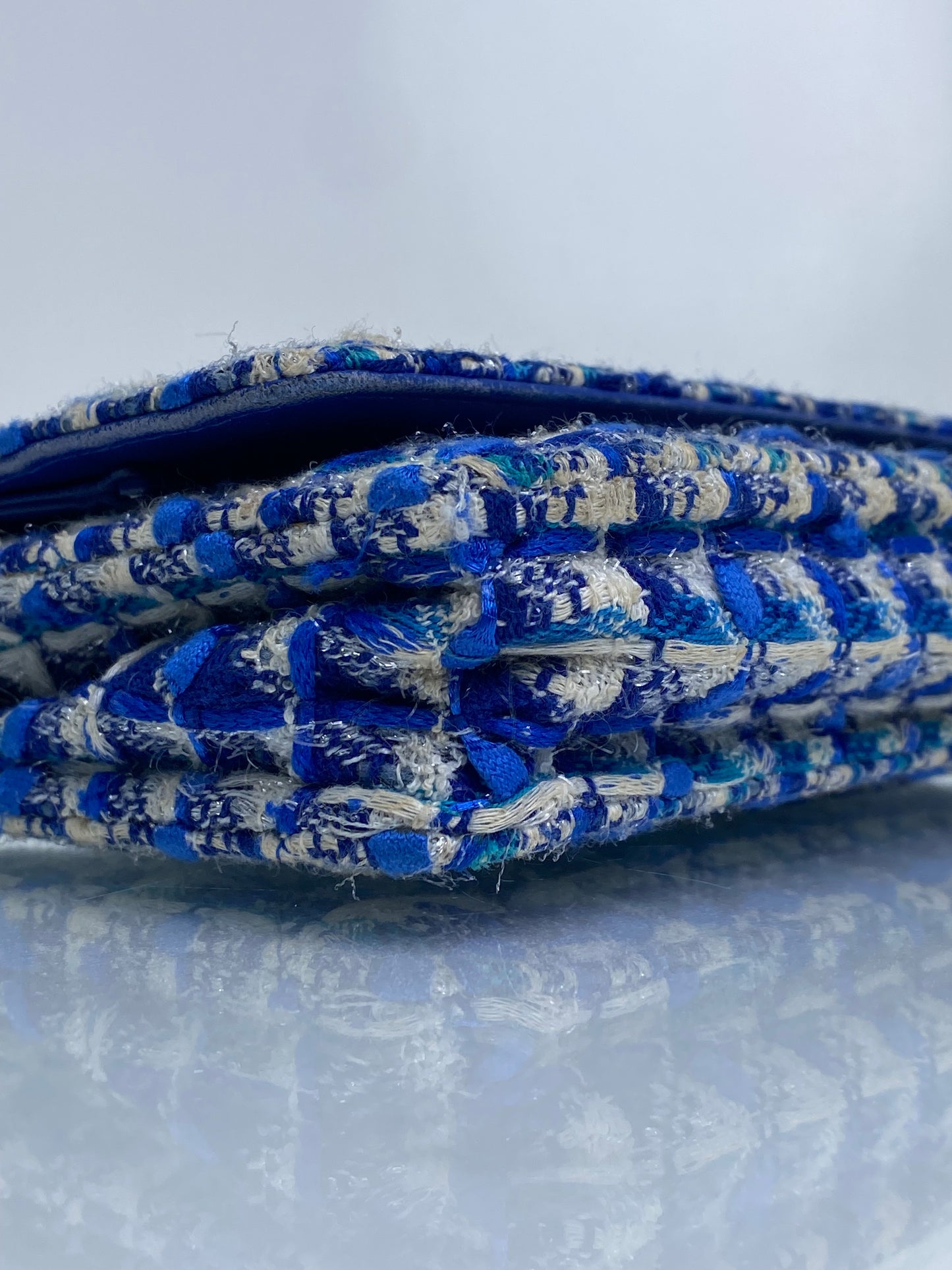 Chanel Blue Tweed Charms Wallet On Chain SHW