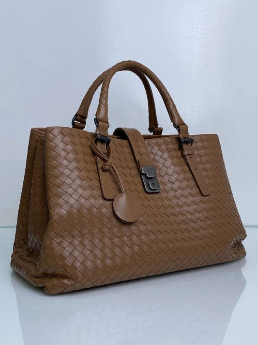 Bottega Veneta Brown Intrecciato Roma Tote Bag RHW