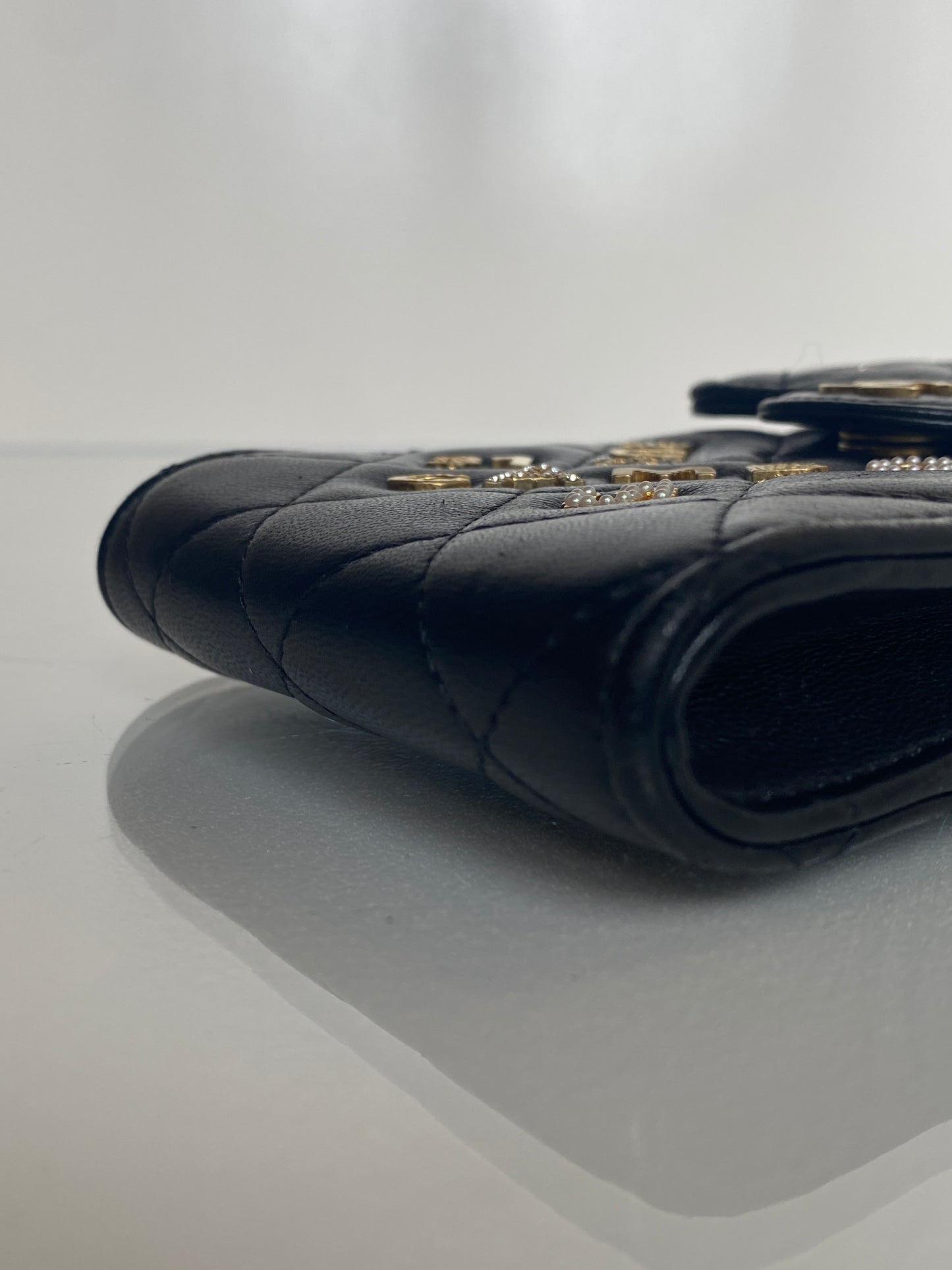 Chanel Black Quilted Lambskin Rue Cambon Phone Holder Crossbody Bag GHW