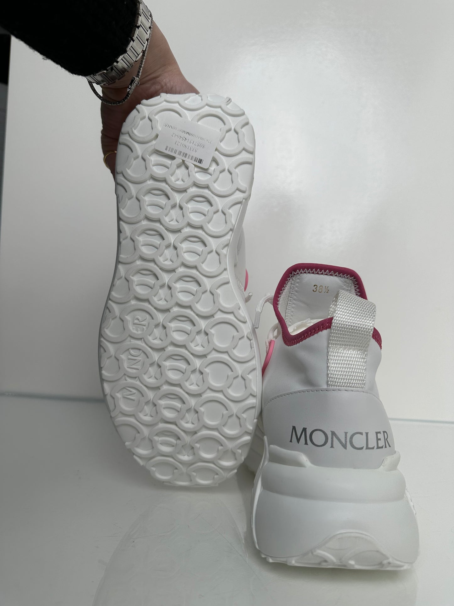 Moncler Lunarove Tri Pink & White Sneakers, 38.5