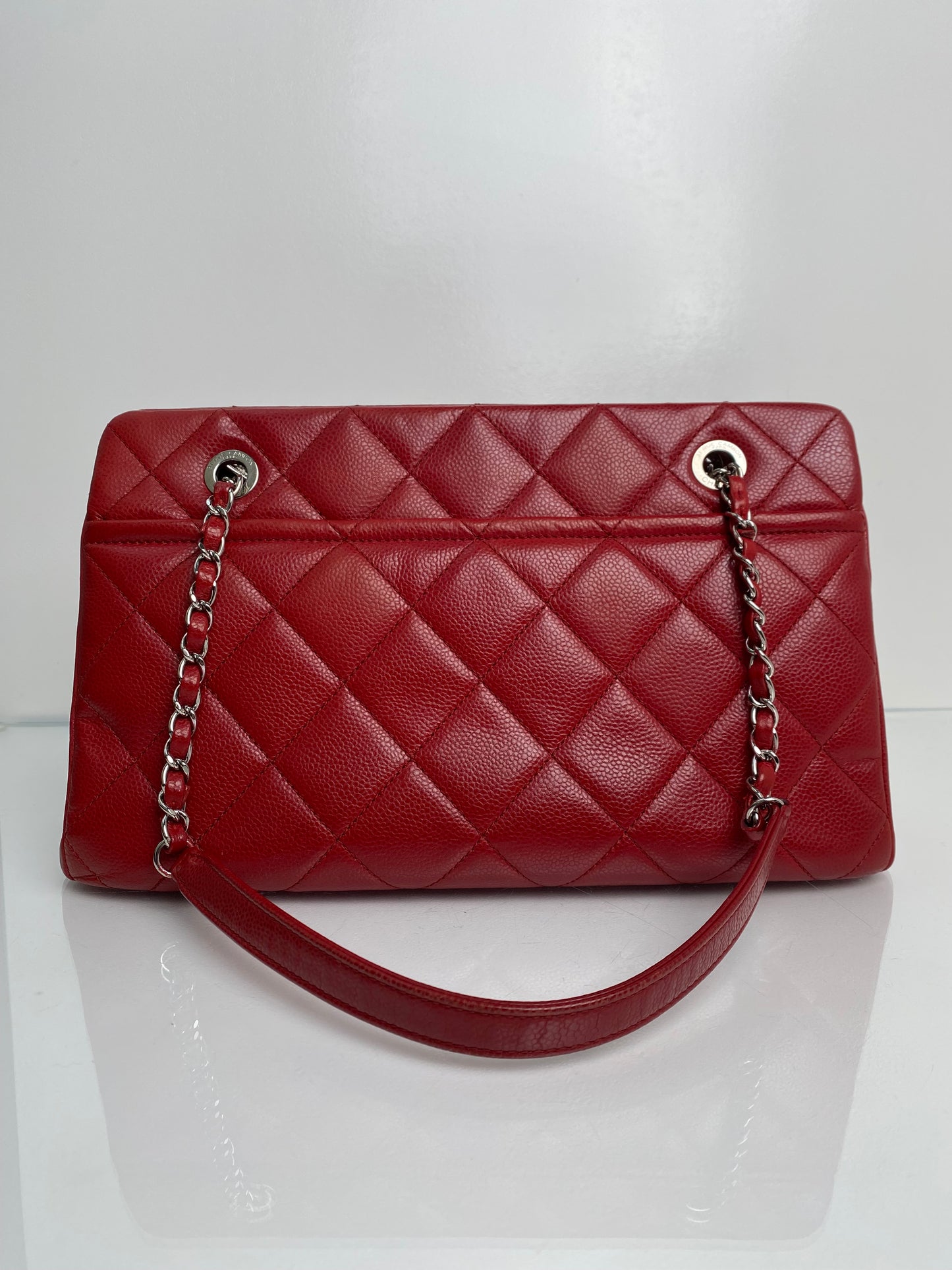 Chanel Timeless CC Red Caviar Tote SHW