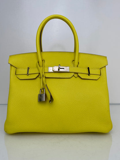 Hermes Birkin 30 Lime Clemence PHW #U