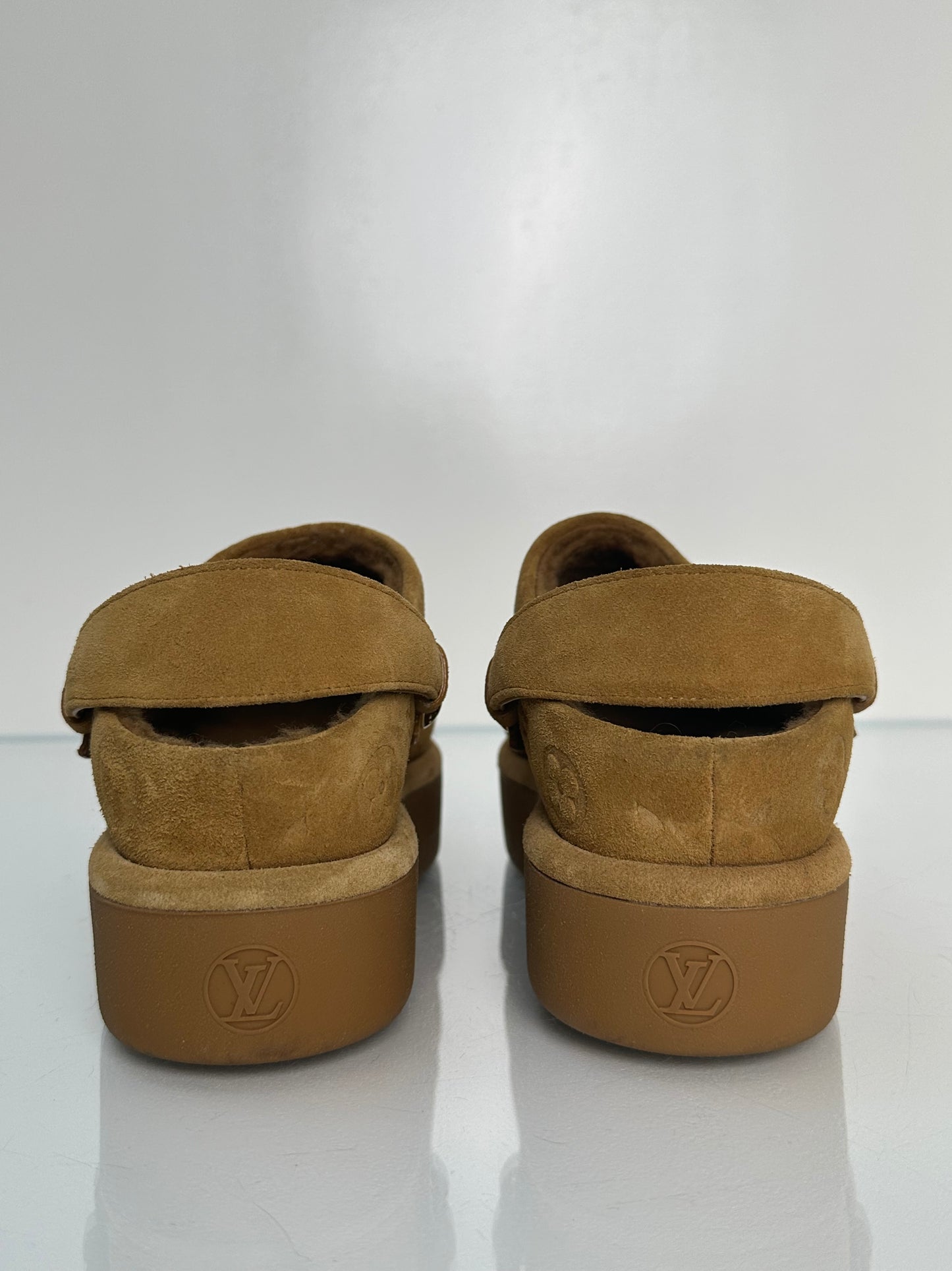 Louis Vuitton Chestnut Aspen Platform Clogs, 39
