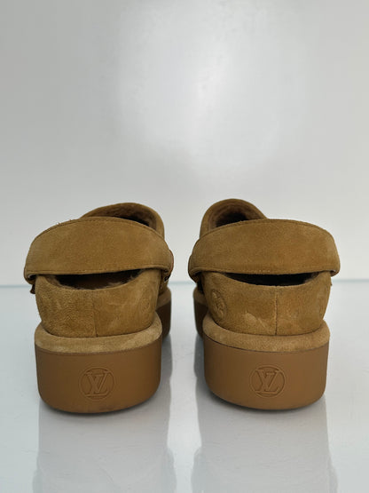Louis Vuitton Chestnut Aspen Platform Clogs, 39
