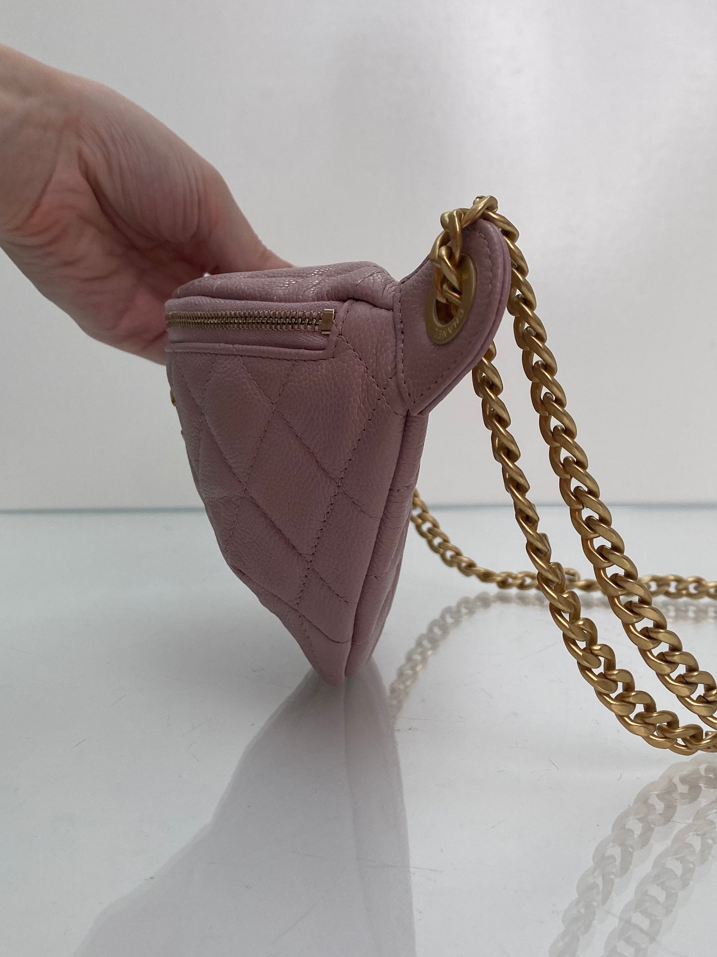 Chanel Pink Caviar Coco Crush Heart Bumbag GHW