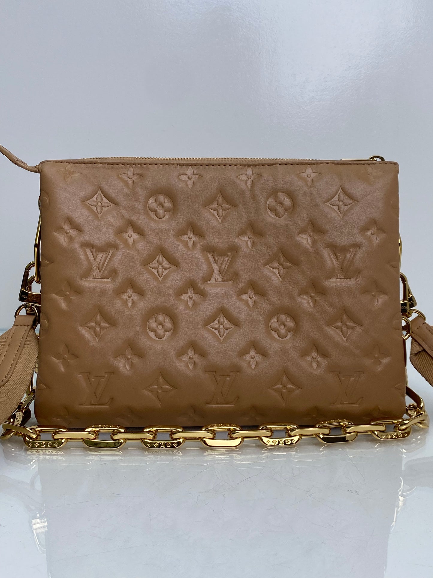 Louis Vuitton Beige Lambskin Coussin Bag PM GHW