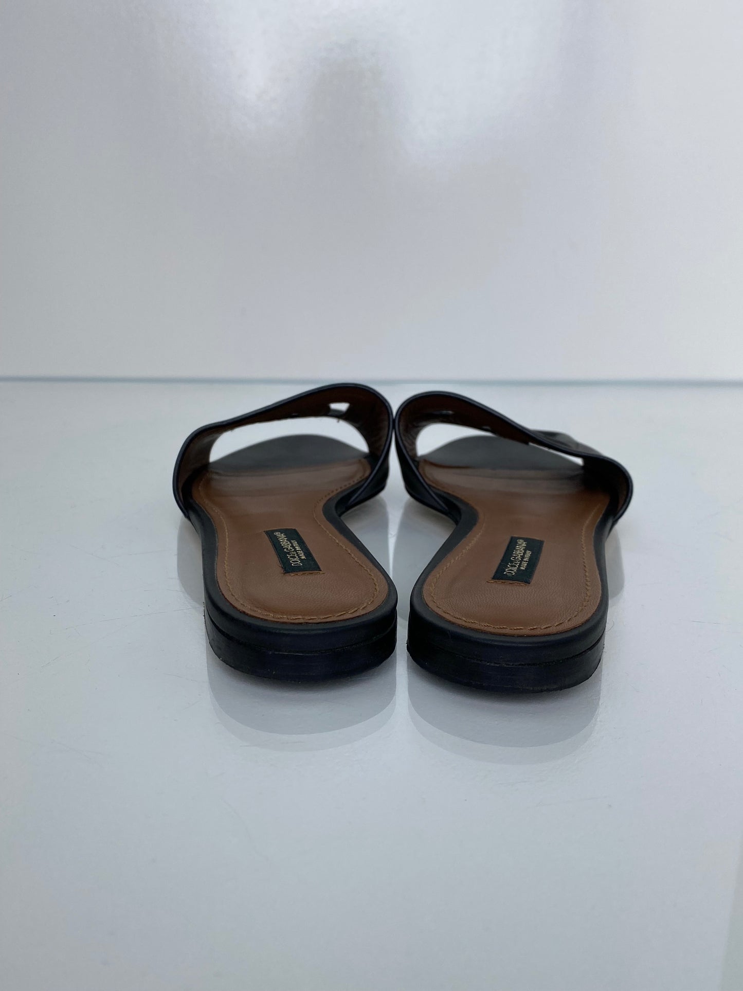 Dolce & Gabbana Black Logo Sandals, 36