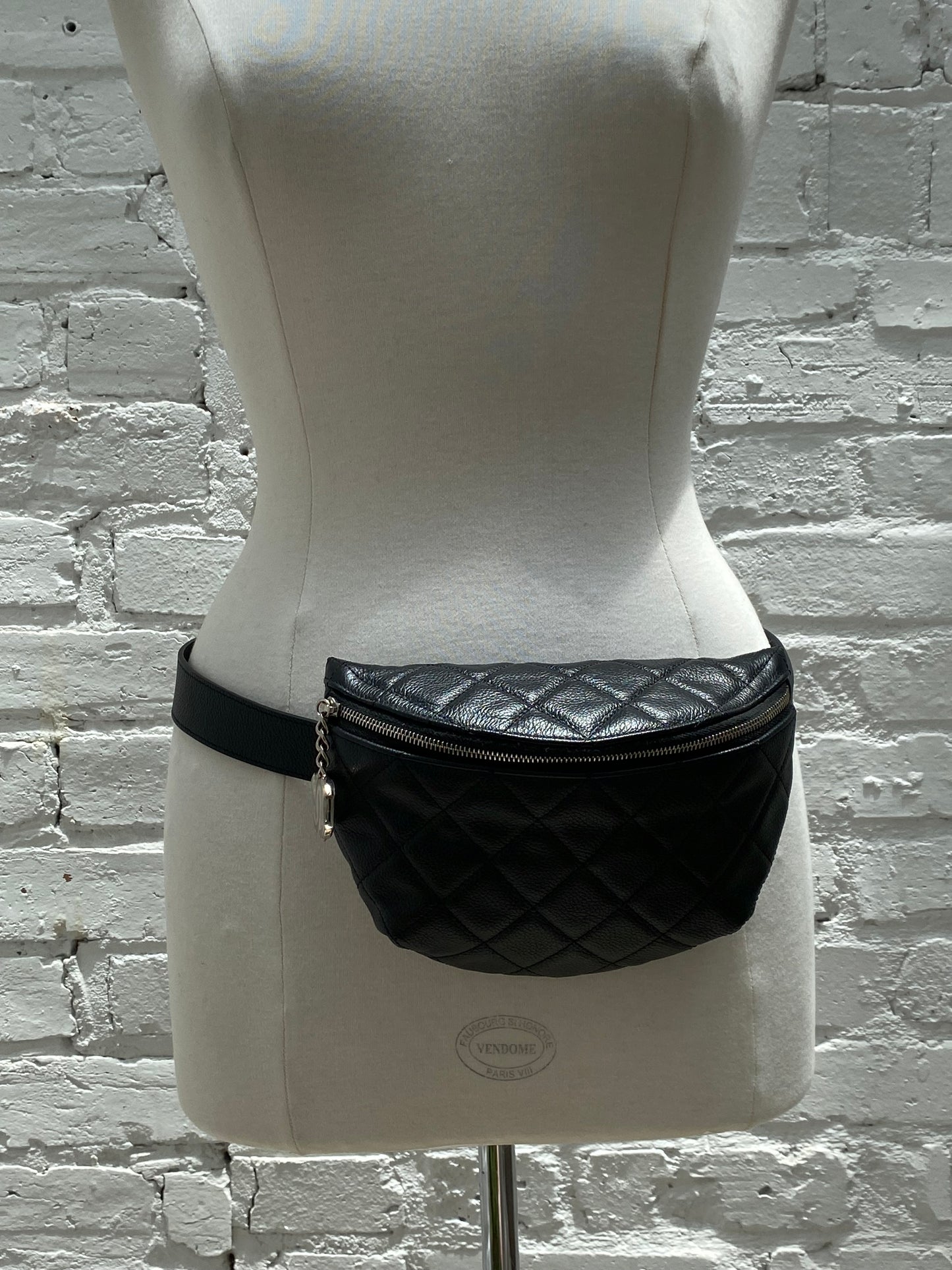 Chanel Black Uniform Quilted Bum Bag SHW