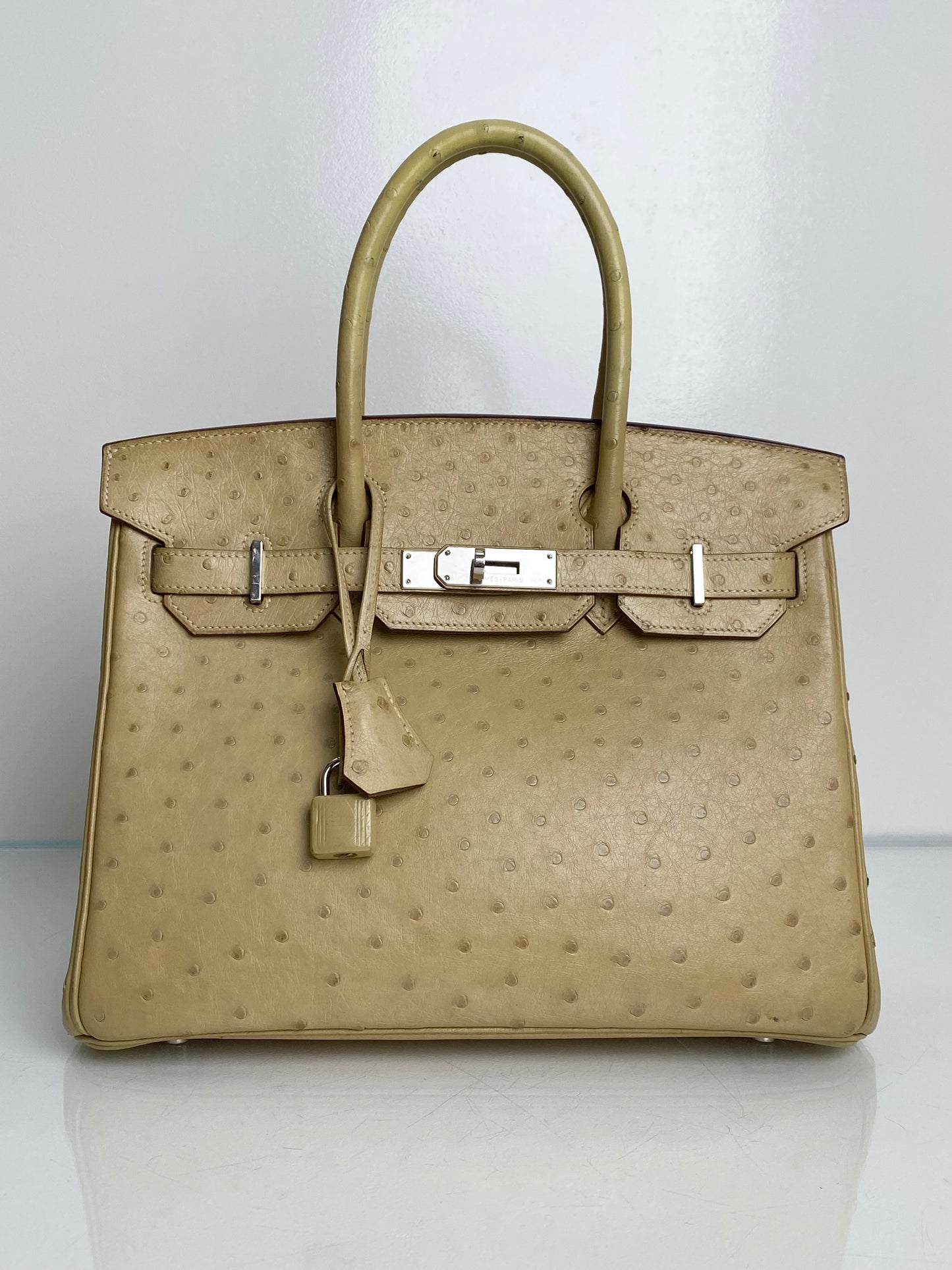 Hermes Birkin 30 Ostrich Parchemin PHW #O