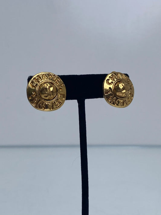 Chanel "CC" 24k Vintage Clip On Earrings