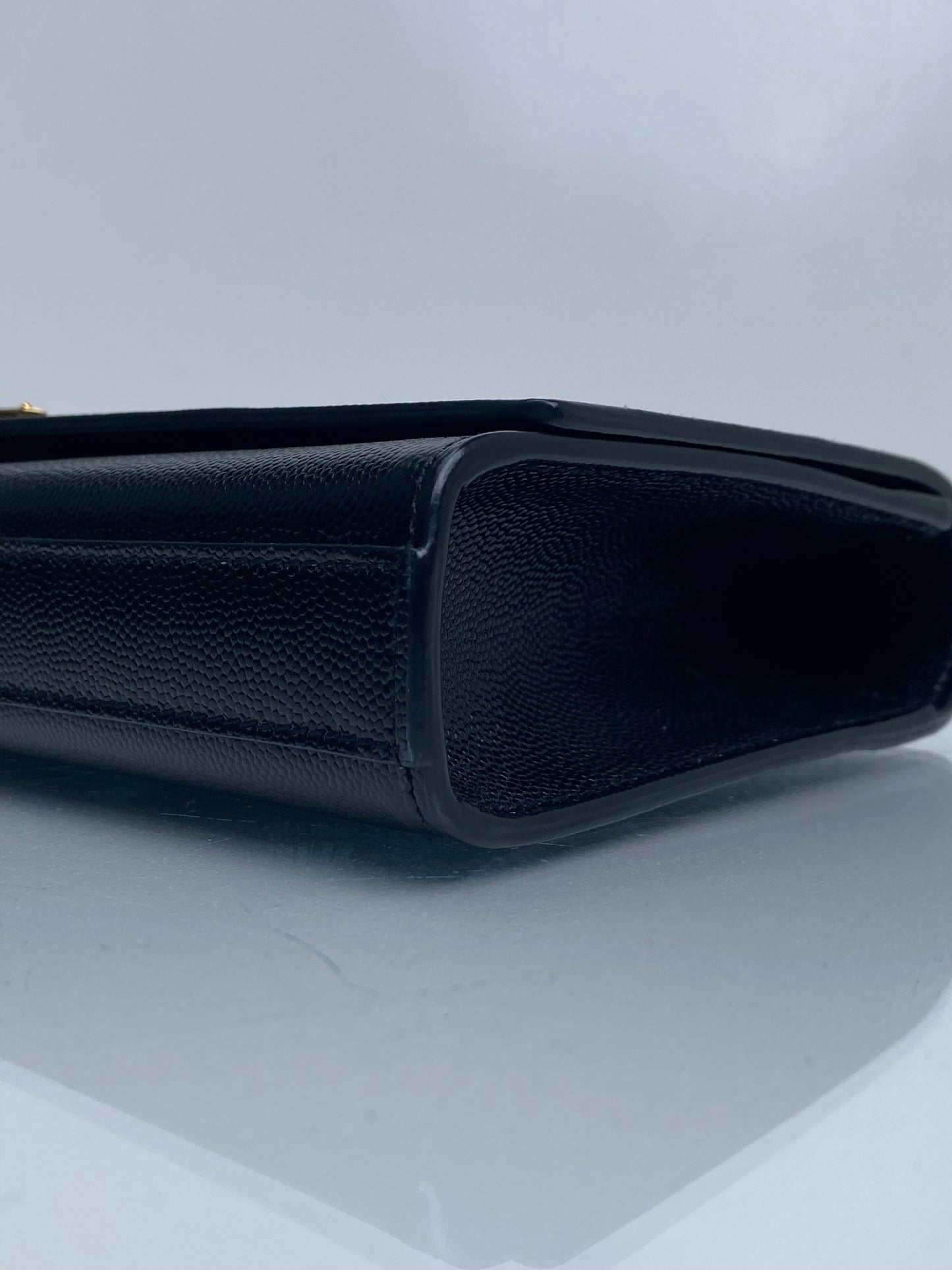 Saint Laurent Black YSL Logo Clutch GHW