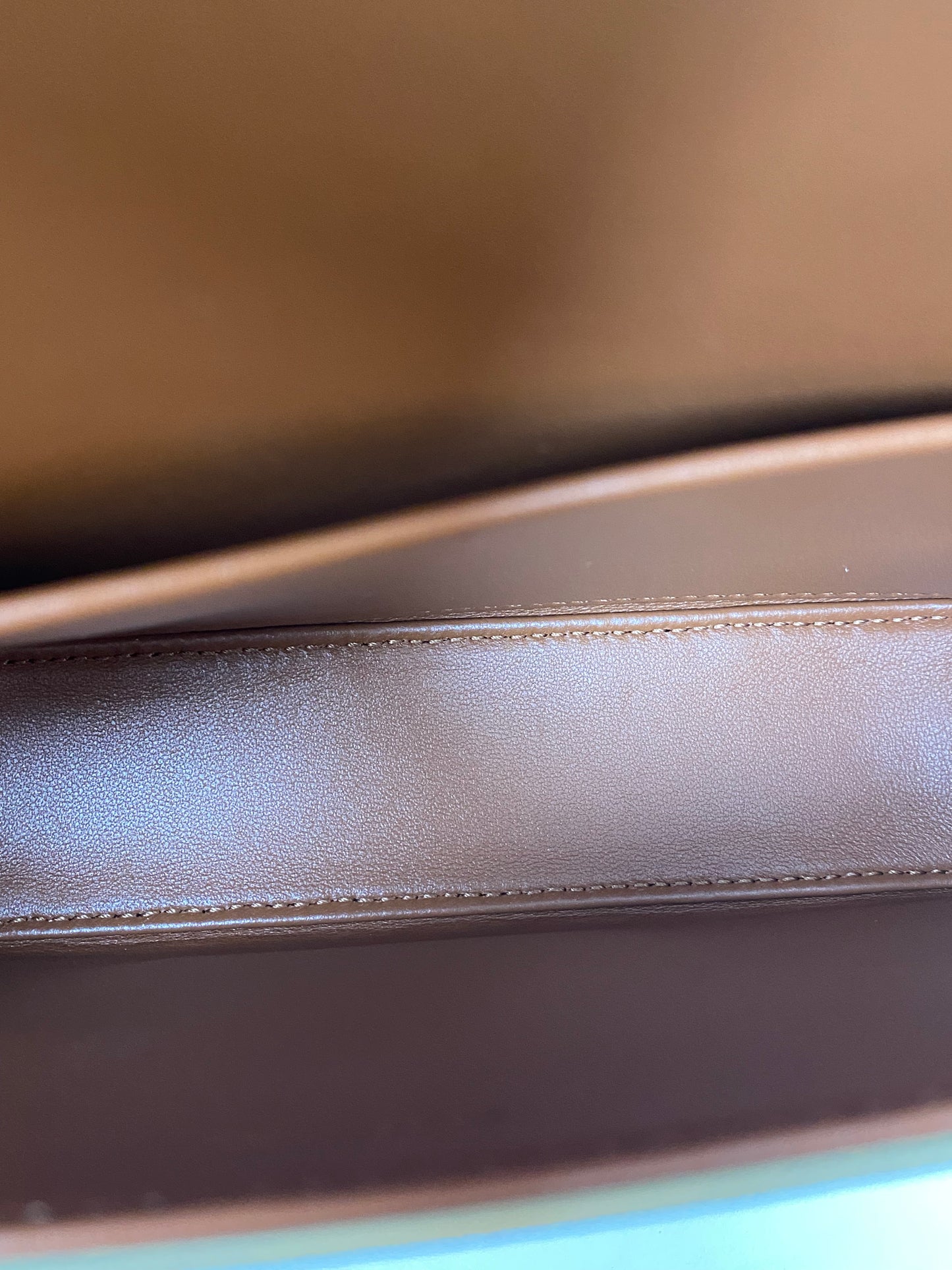 Celine White & Brown Triomphe Claude Shoulder Bag GHW