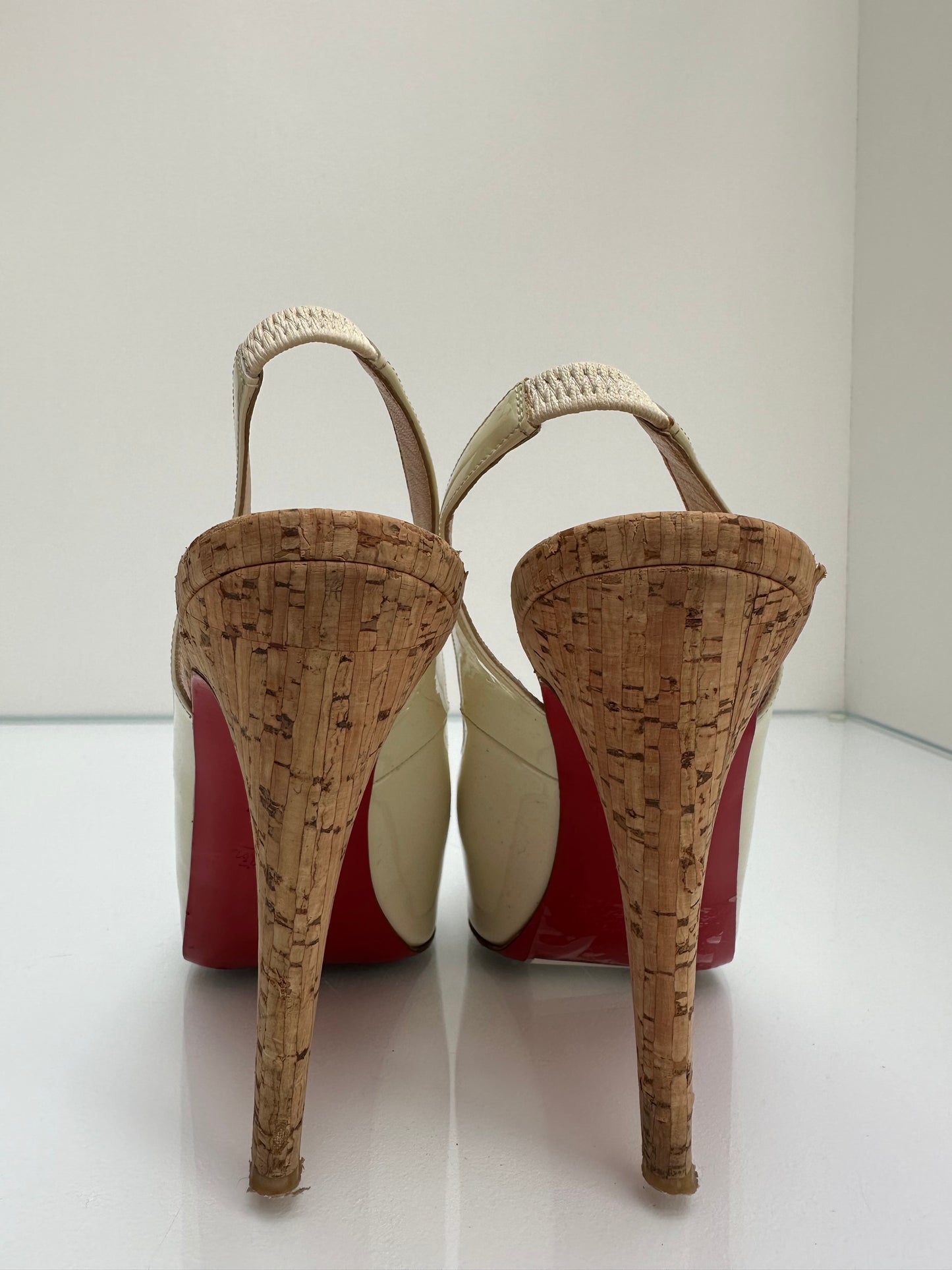 Christian Louboutin Cream Cork Heels 37