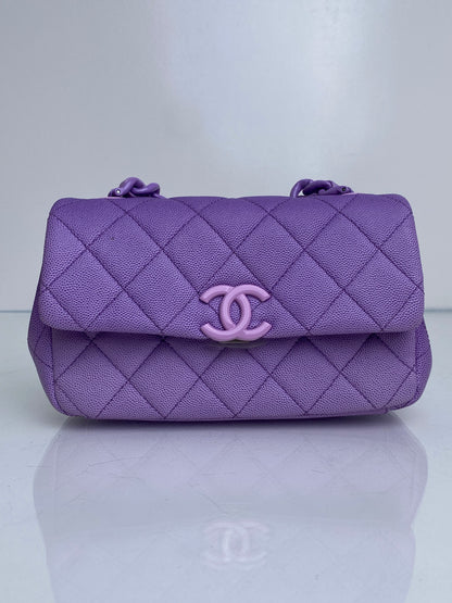 Chanel Mini Purple Ombre Flap Acrylic Chain Bag SHW