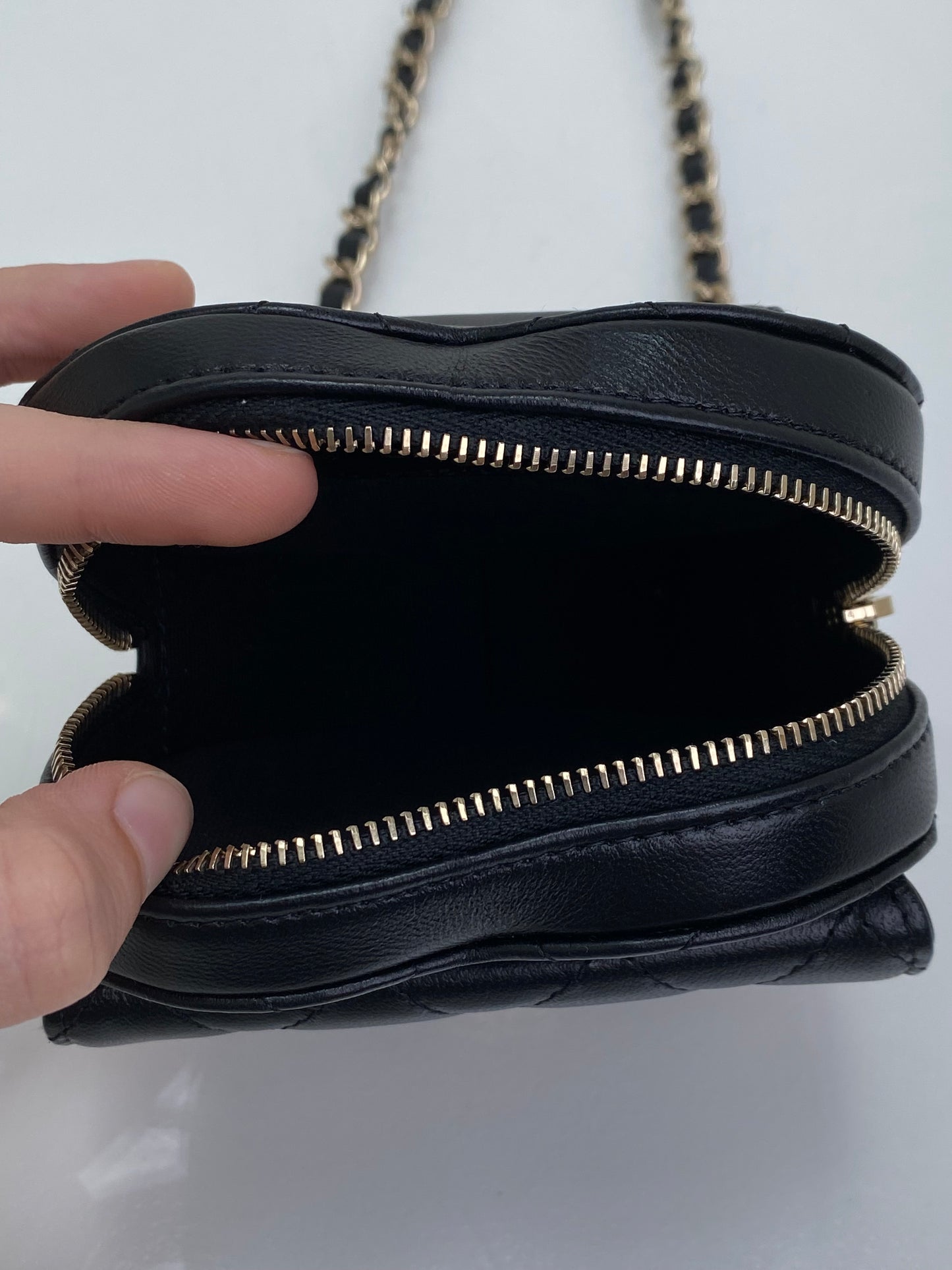 Chanel Black Mini CC In Love Quilted Lambskin Heart Bum Bag GHW