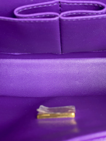 Chanel Purple Caviar Small Double Flap Bag GHW