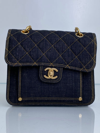 Chanel Denim Double You Mini Flap Bag GHW