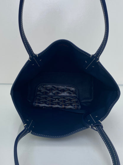 Goyard Navy Goyardine Reversible Anjou Mini Bag
