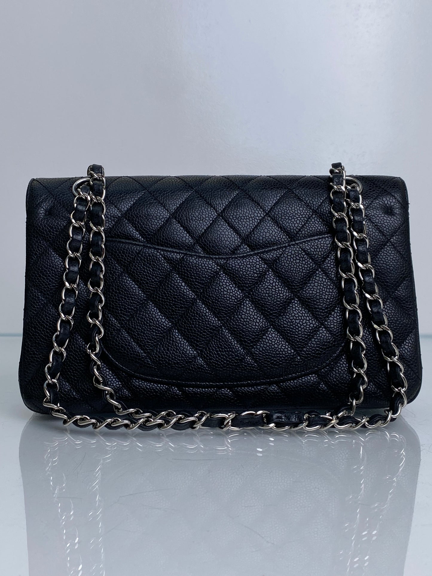 Chanel Black Caviar Classic Medium Flap Bag SHW