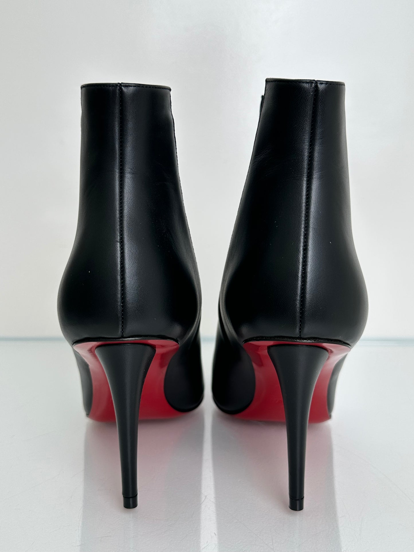 Christian Louboutin Black Pointed Toe Booties, 38