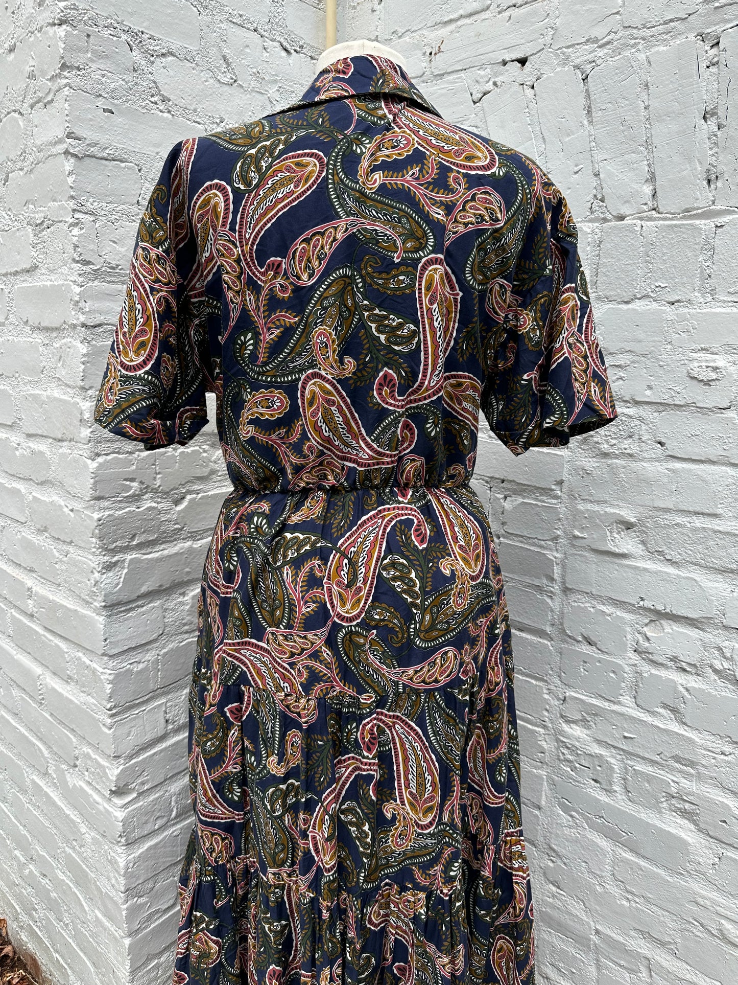 Nicholas Navy, & Brown & Green Paisley Dress, 10