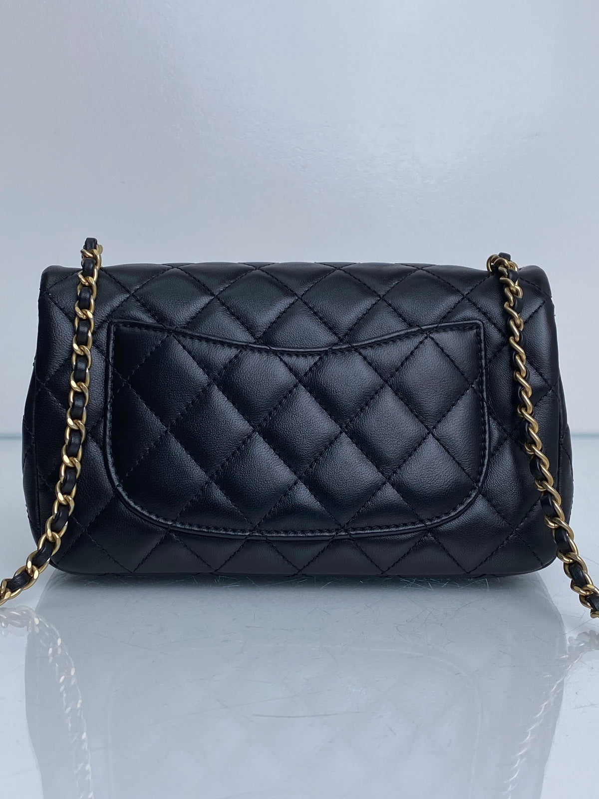 Chanel Black Quilted Lambskin Romance Mini Rectangular Classic Flap Bag GHW #30