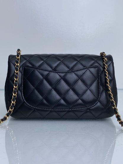 Chanel Black Quilted Lambskin Romance Mini Rectangular Classic Flap Bag GHW #30
