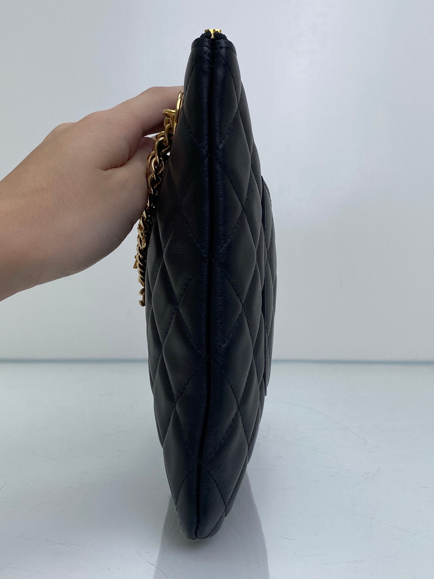 Chanel Black Egyptian Amulet All About Chains O Case Clutch TTHW