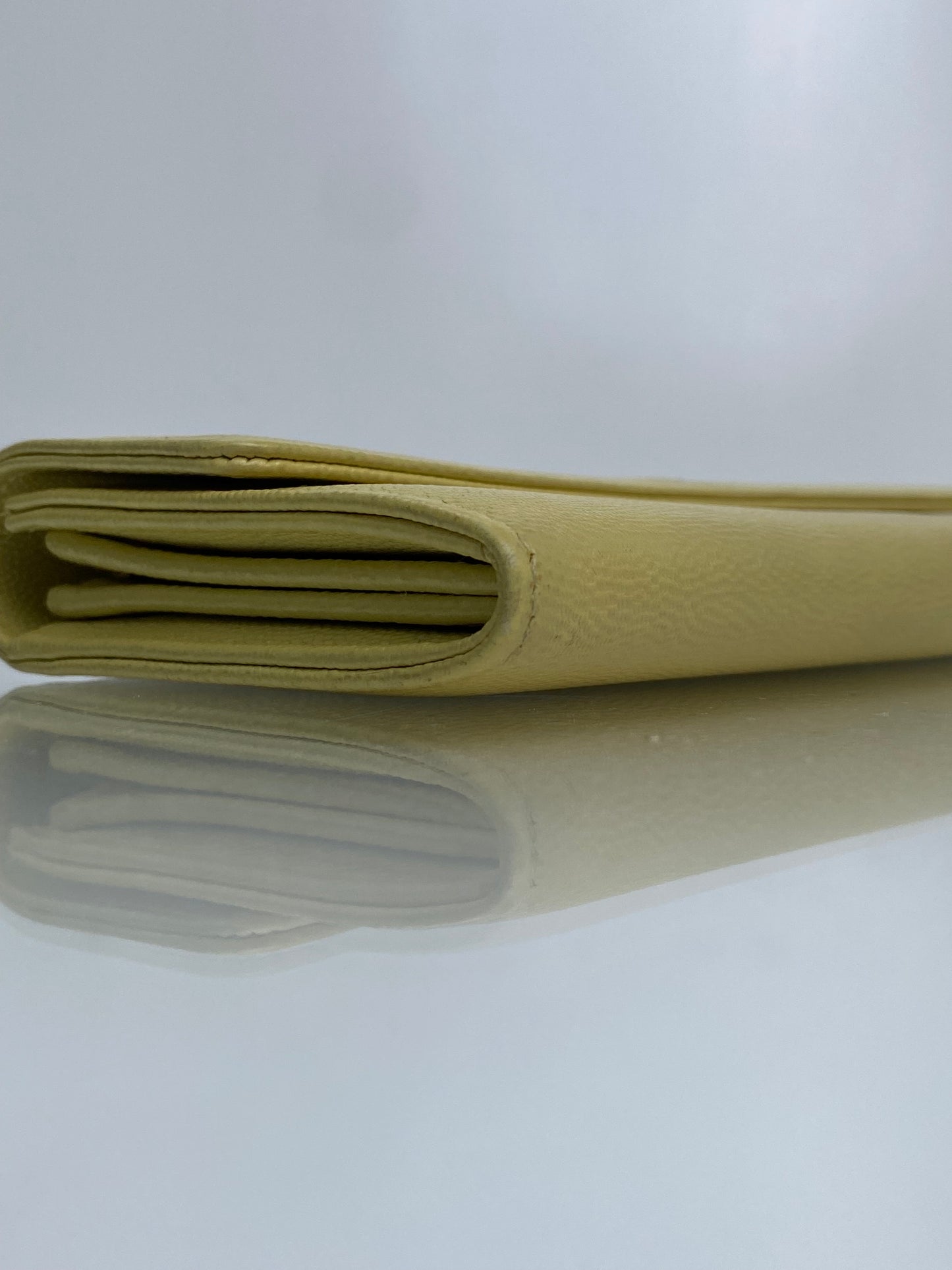 Chanel Vintage Timeless CC Yellow Cavair Wallet GHW #02