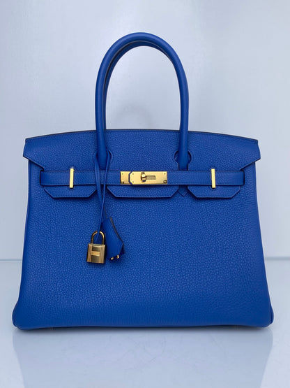 Hermes Birkin 30 Bleu Zellige Togo GHW #U