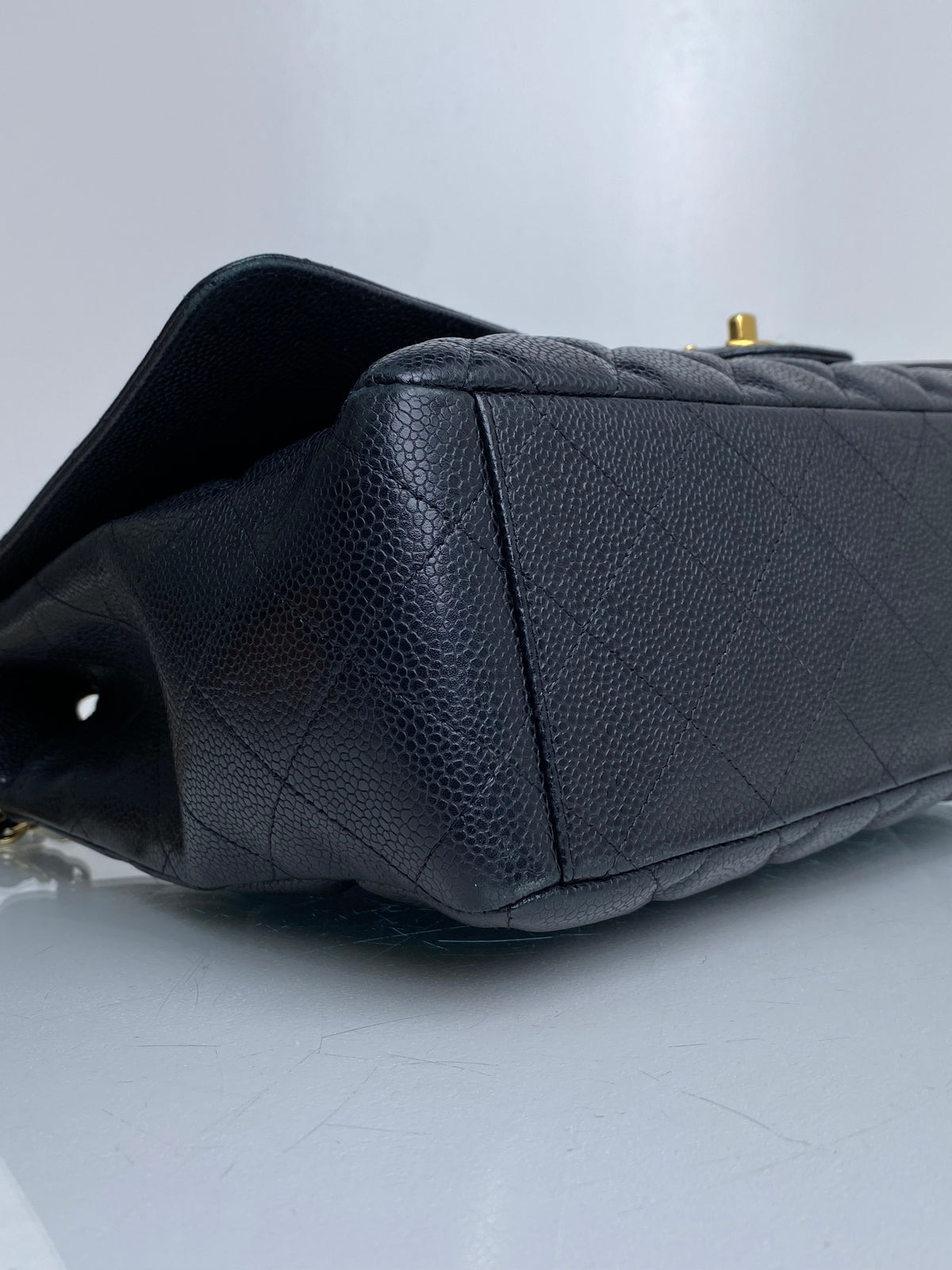 Chanel Black Caviar Maxi Single Flap Bag GHW #14