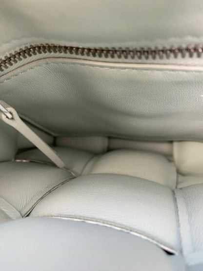 Bottega Veneta Padded Casette Gray & Mint Python Embossed Crossbody Bag SHW