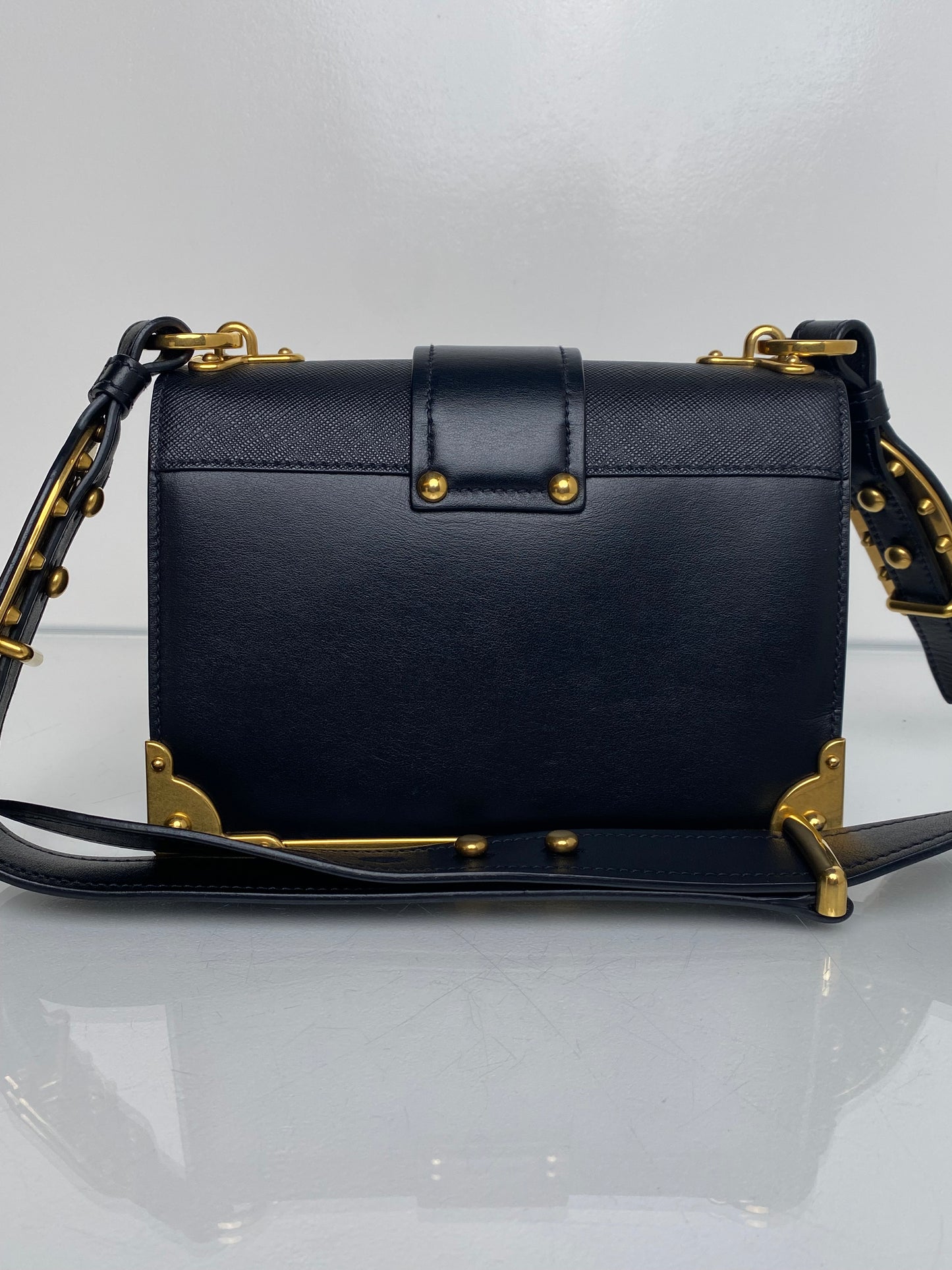 Prada Black Refined Elegance Crossbody Bag GHW