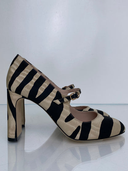 Stuart Weitzman Black & Tan Zebra Heels, 8B