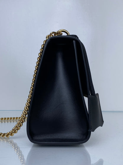 Gucci Supreme Black & Gold Padlock Shoulder Bag