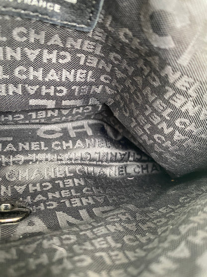 Chanel Pink Rabbit Fur-Trimmed & Blue Tweed Fantasy Flap Shoulder Bag RHW