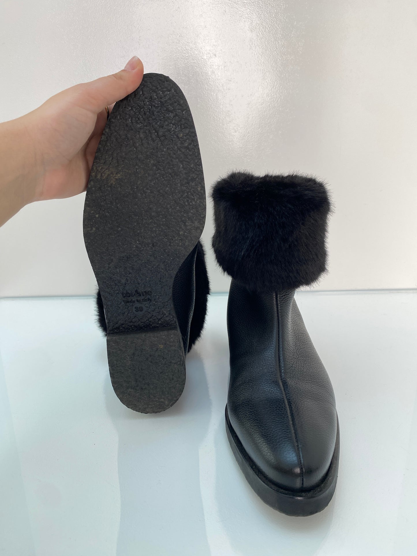 Toteme Black Faux Fur Boots, 39
