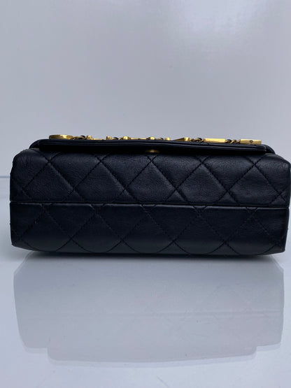 Chanel Black Matelasse Chain Lambskin Shoulder Bag GHW