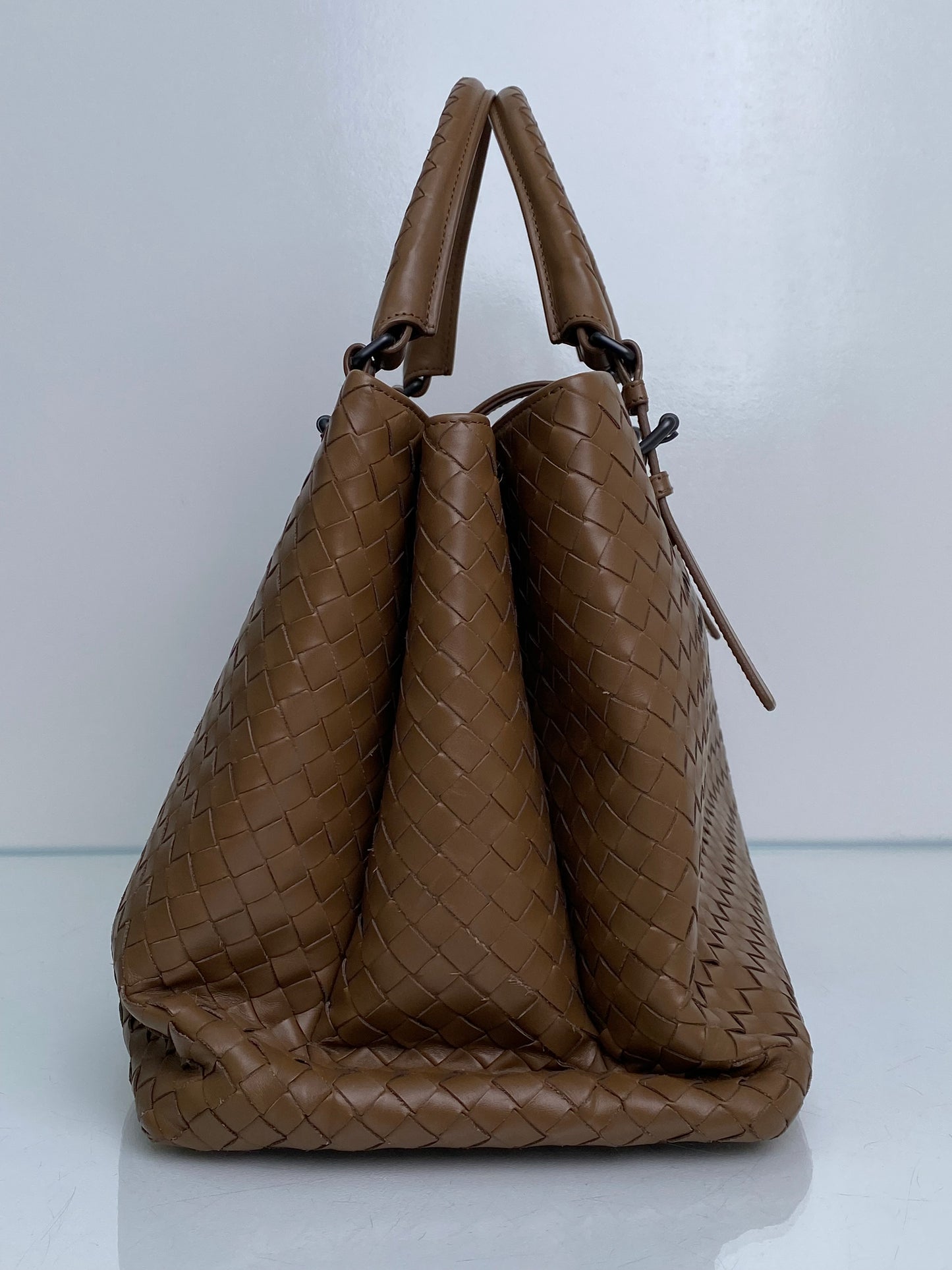 Bottega Veneta Brown Intrecciato Roma Tote Bag RHW