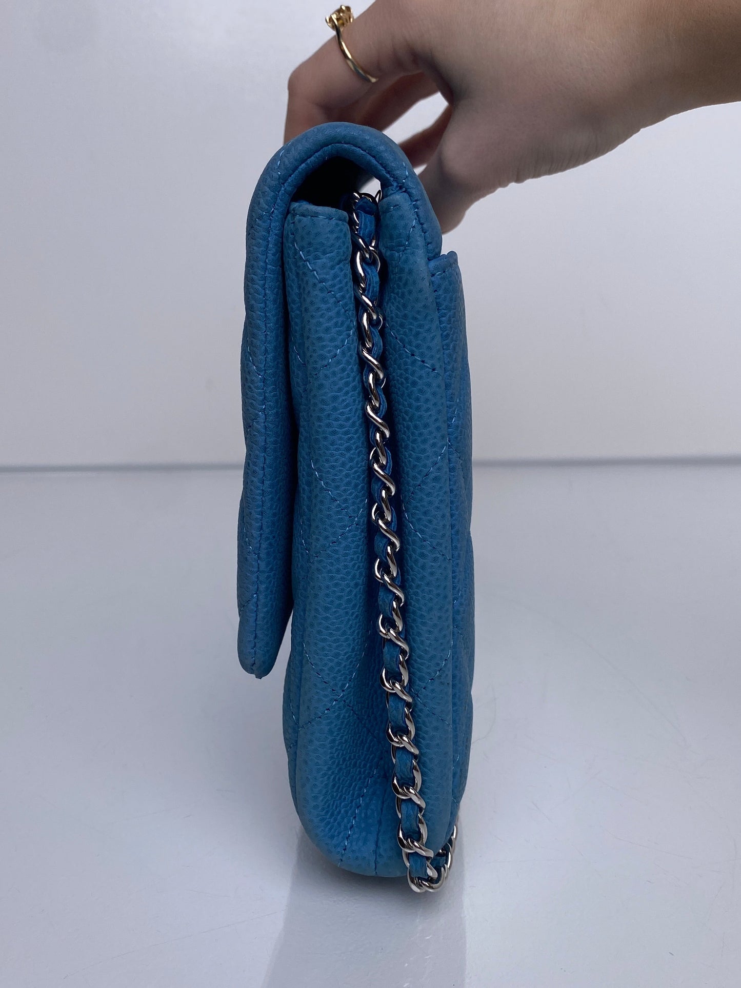 Chanel Blue Caviar Medium Single Flap Shoulder Bag SHW